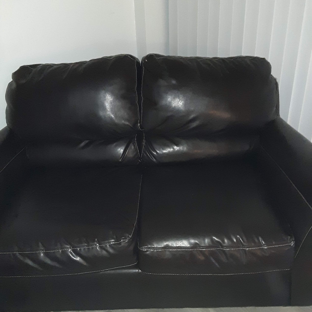 Brown leather couch